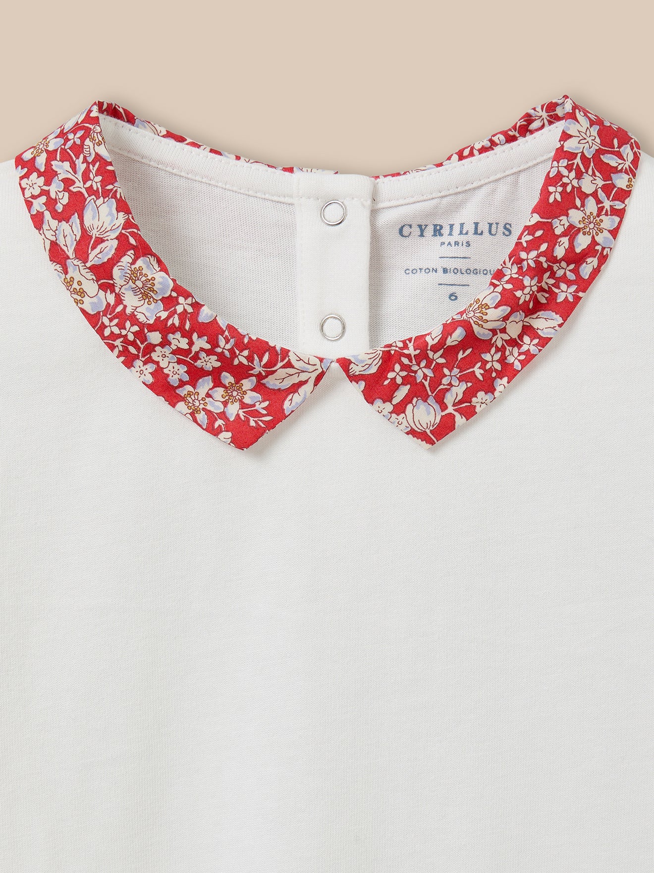 Mädchen T-Shirt mit einem Kragen aus Liberty®-Stoff – Bio-Baumwolle