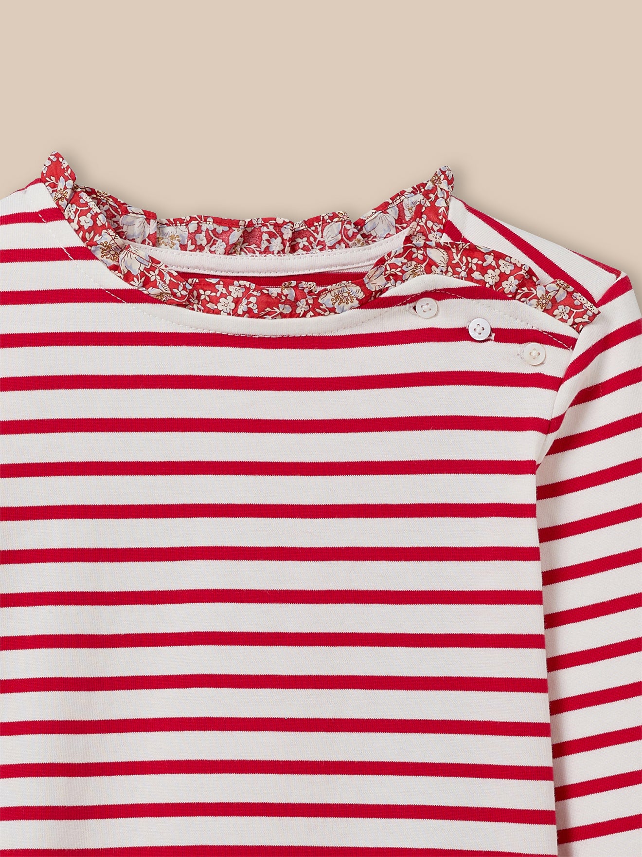 Mädchen-Shirt im Marinelook mit Liberty®-Stoff – Bio-Baumwolle