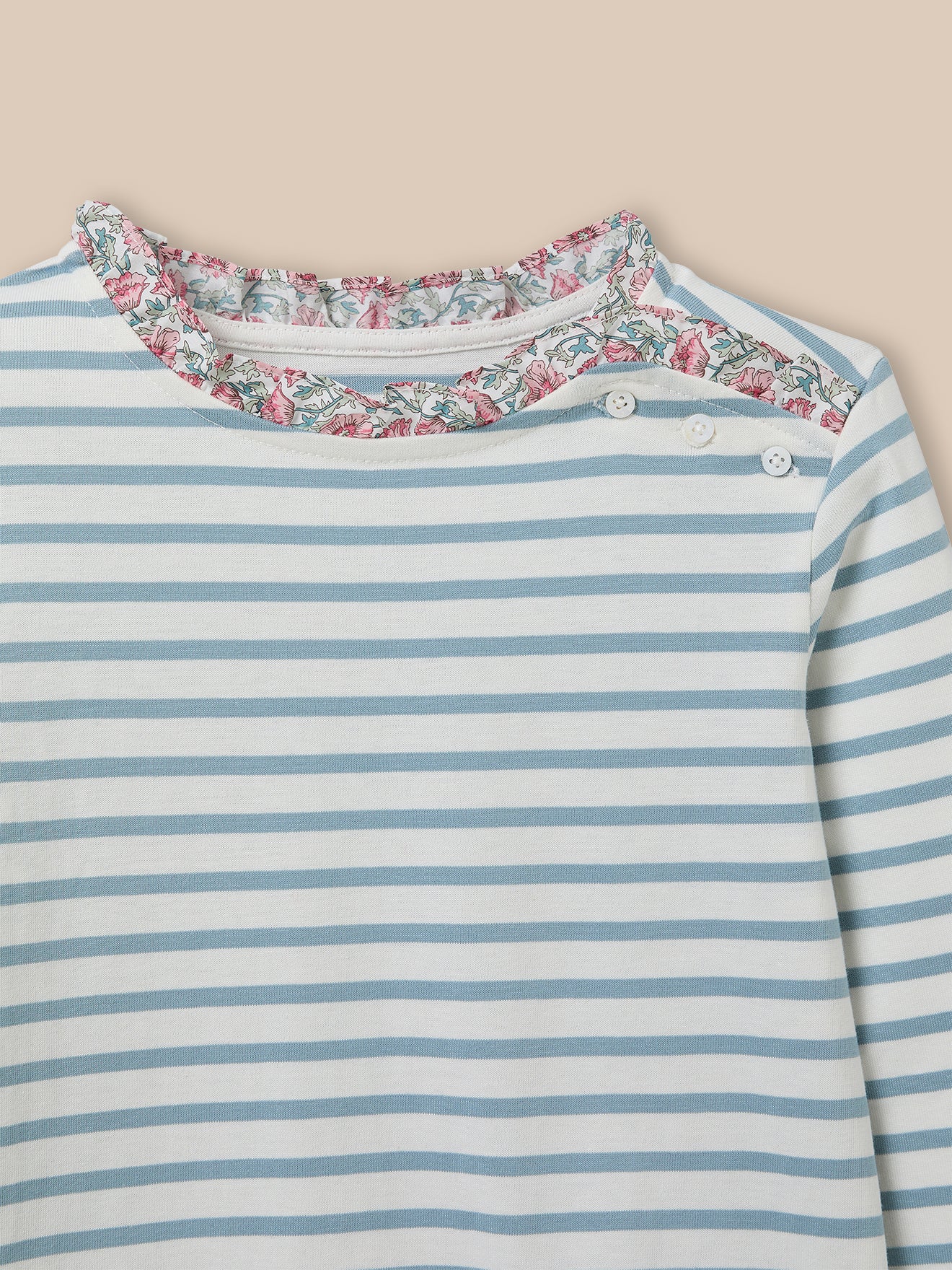 Mädchen-Shirt im Marinelook mit Liberty®-Stoff – Bio-Baumwolle