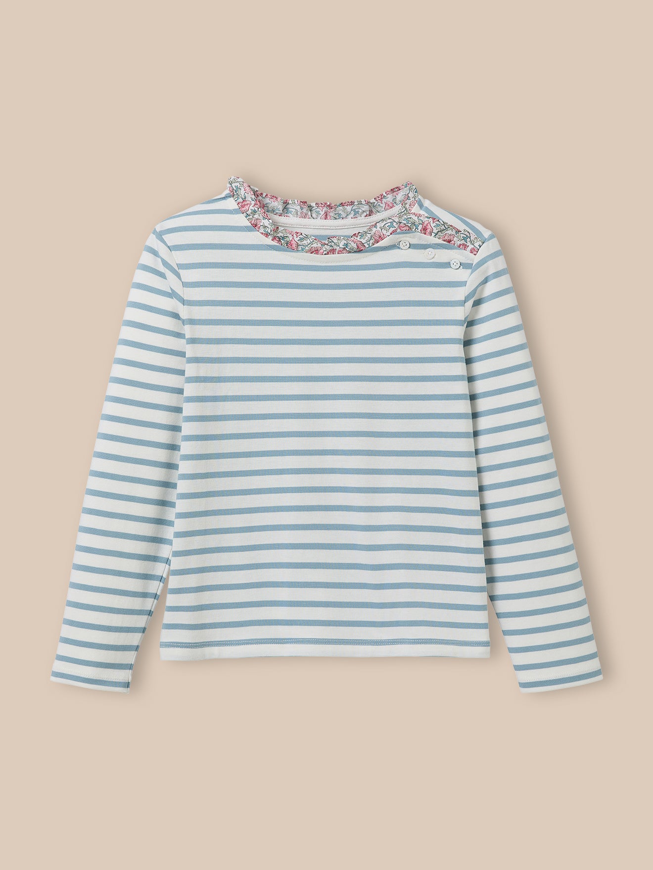 Mädchen-Shirt im Marinelook mit Liberty®-Stoff – Bio-Baumwolle