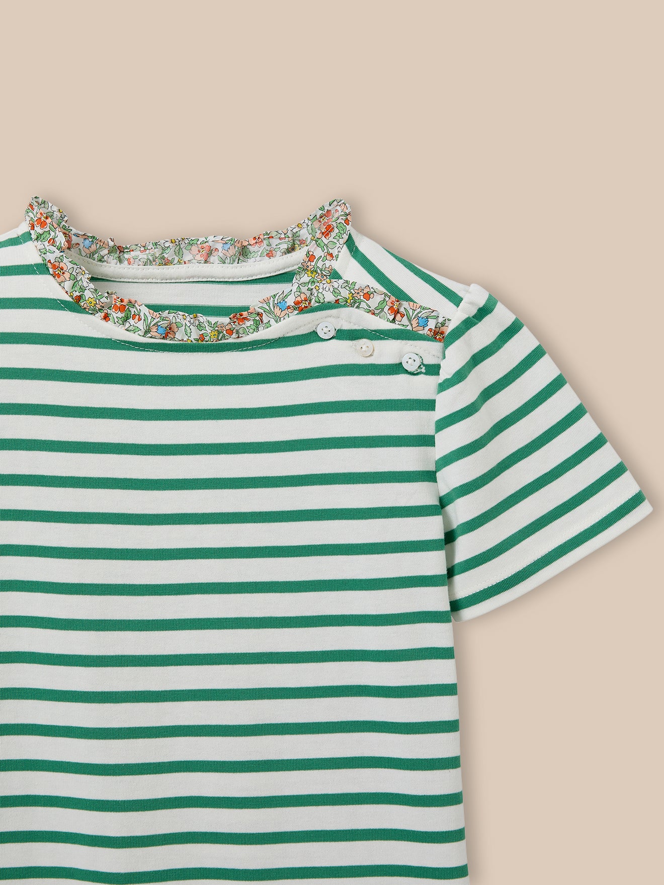 Mädchen-Shirt im Marinelook mit Liberty®-Stoff – Bio-Baumwolle