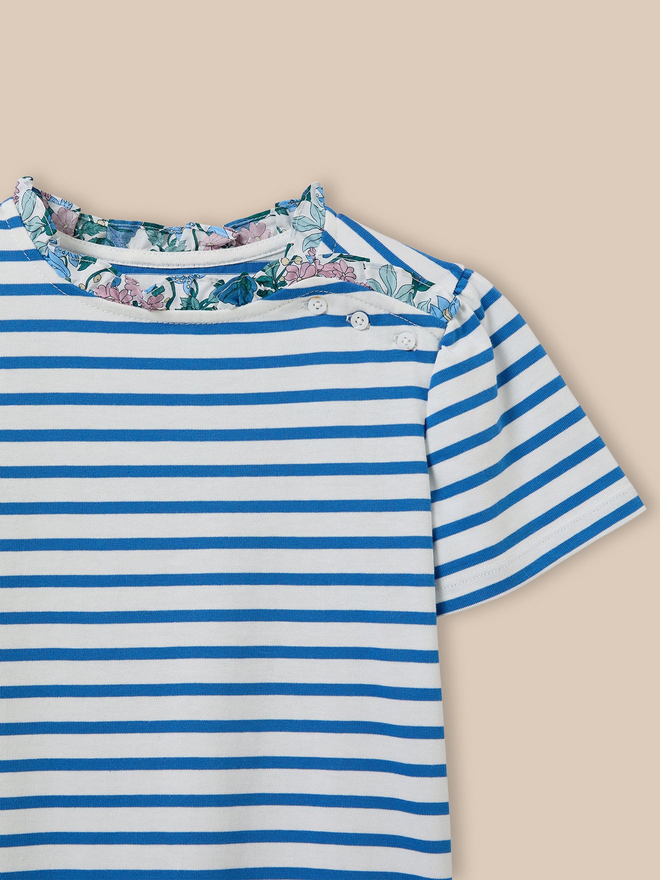 Mädchen-Shirt im Marinelook mit Liberty®-Stoff – Bio-Baumwolle