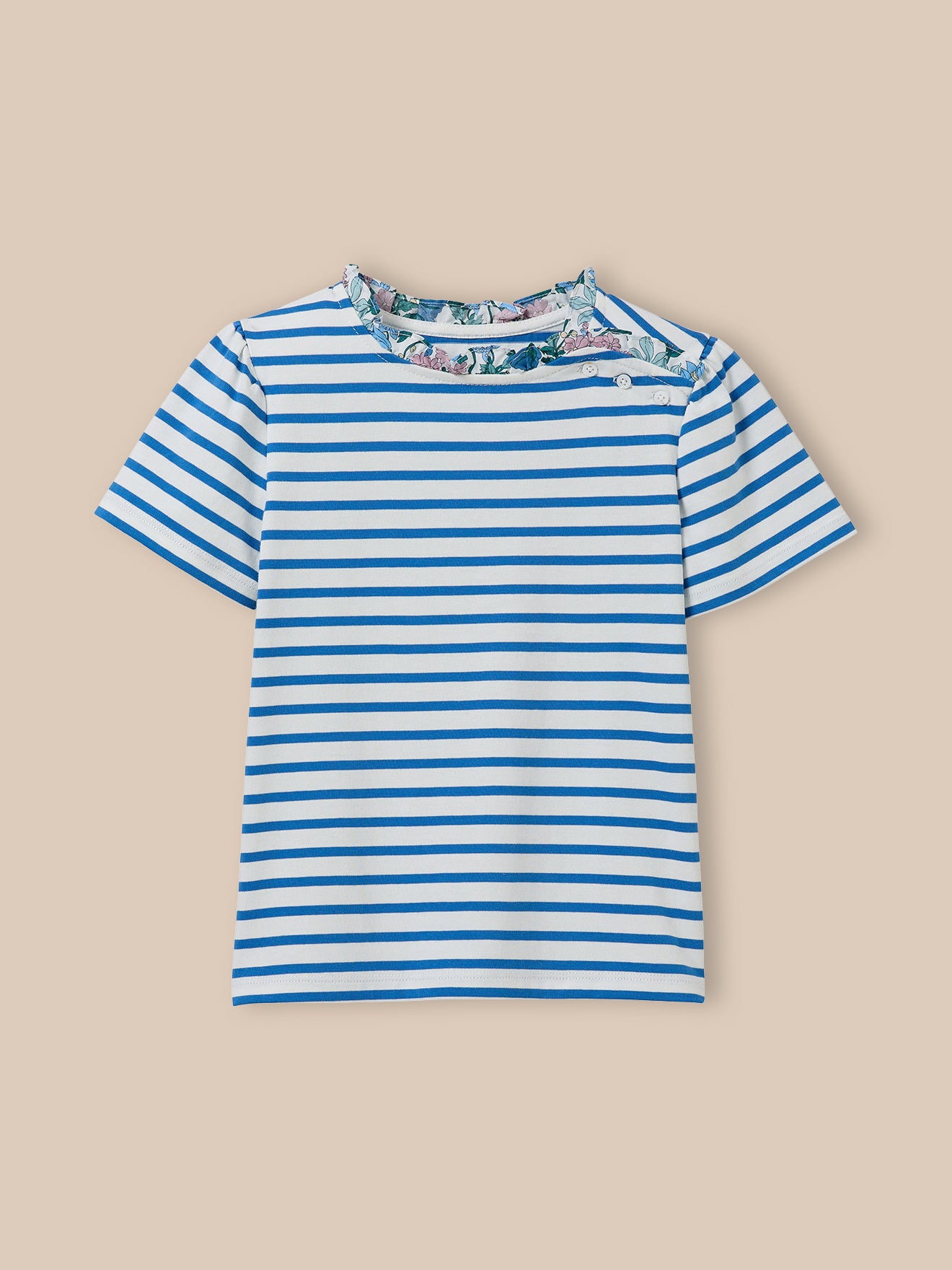 Mädchen-Shirt im Marinelook mit Liberty®-Stoff – Bio-Baumwolle