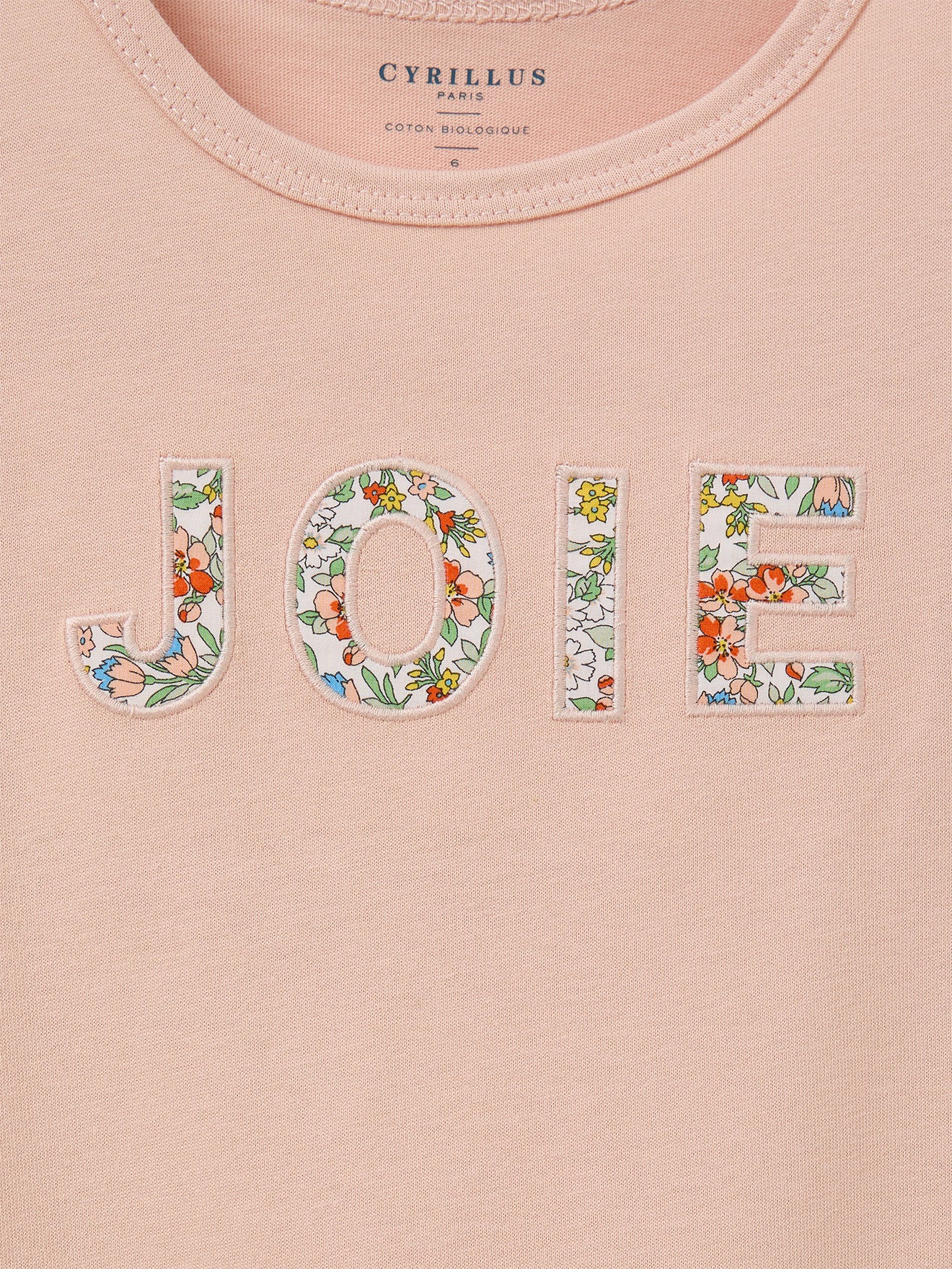 Mädchen T-Shirt mit Schriftzug aus Liberty®-Stoff – Bio-Baumwolle