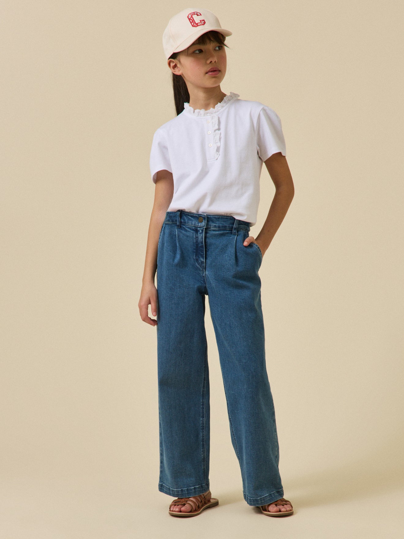 T-shirt Fille à col froufrou - Collection Junior