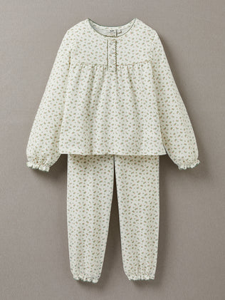 Mädchen-Pyjama mit Druckmuster Gartenblumen