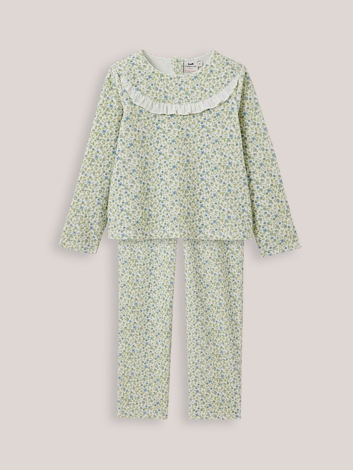 Mädchen-Pyjama aus Velours mit Druckmuster „Charlotte”