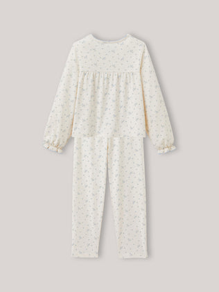 Mädchen-Pyjama aus Jersey-Stoff – Druckmuster « Rosa » – Bio-Baumwolle