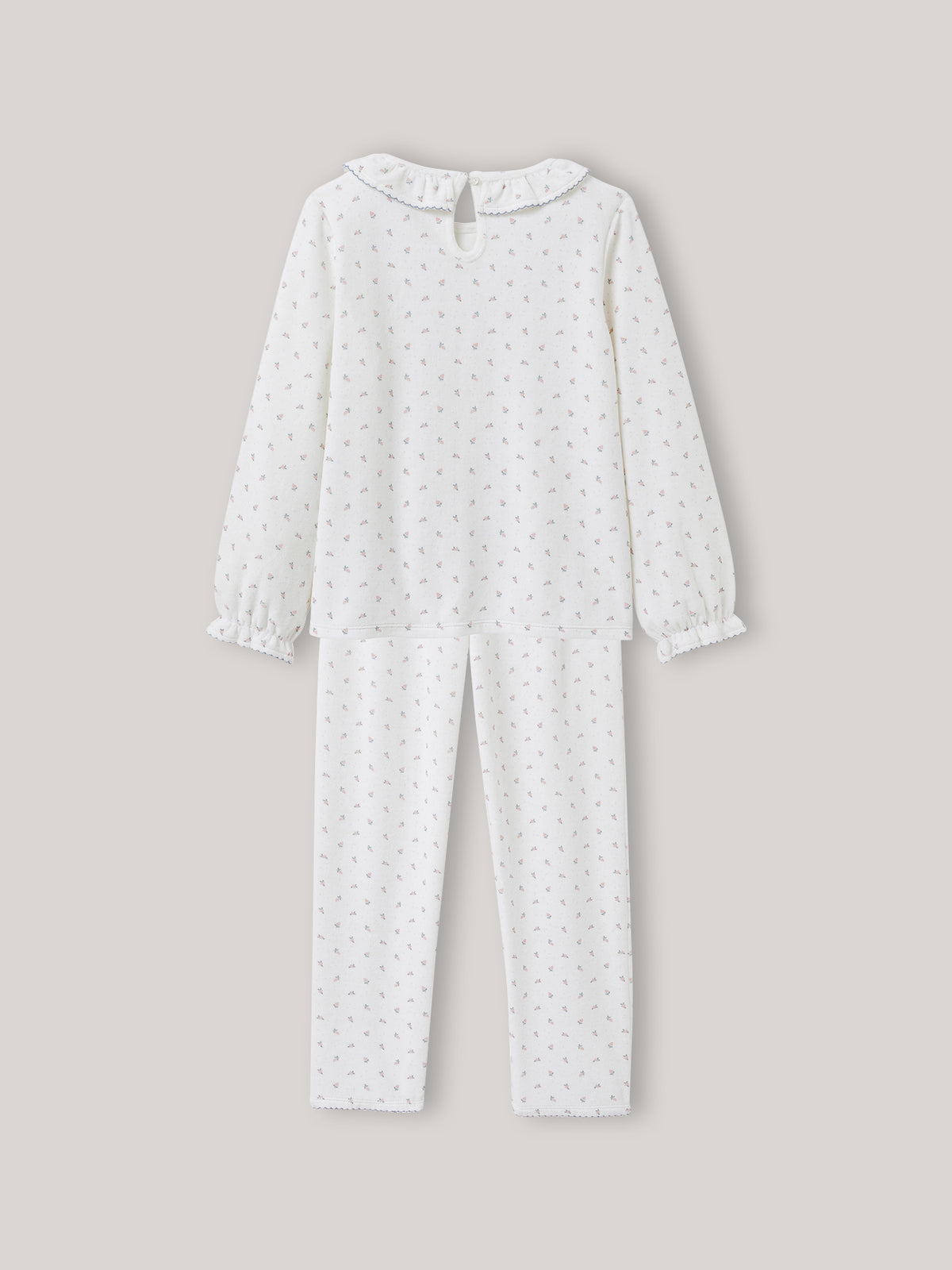 Mädchen-Pyjama aus Velours – Druckmuster « Grappes » – Bio-Baumwolle