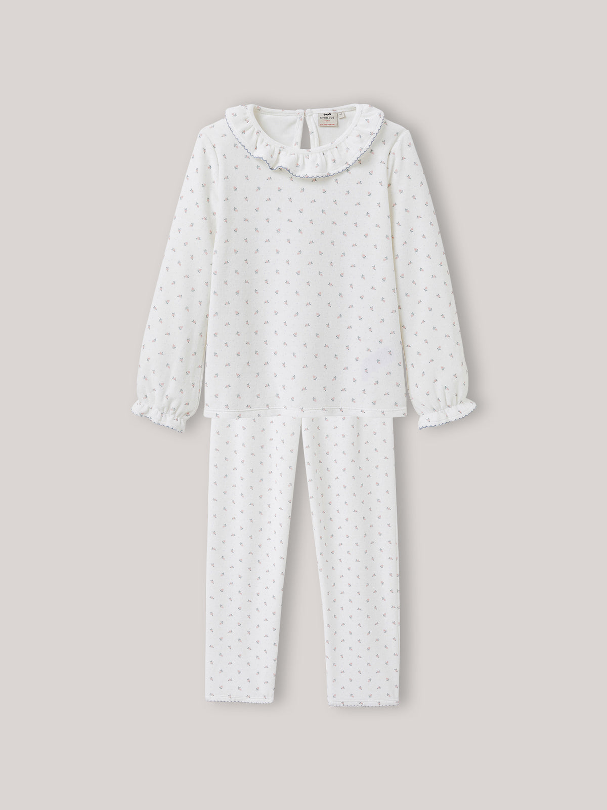 Mädchen-Pyjama aus Velours – Druckmuster « Grappes » – Bio-Baumwolle