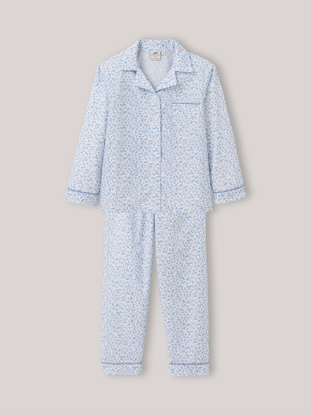 Mädchen-Pyjama aus Popeline mit Druckmuster « Gia »