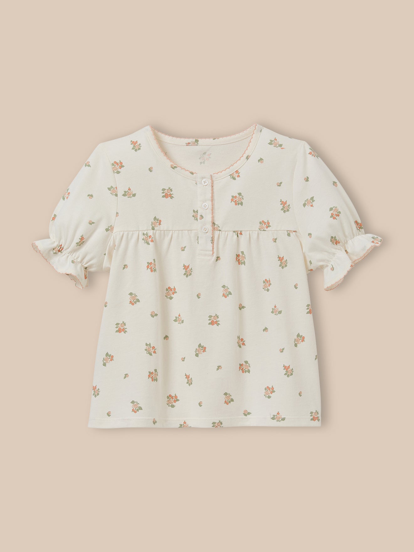 Mädchen Kurz-Pyjama mit Druckmuster « Beeren »