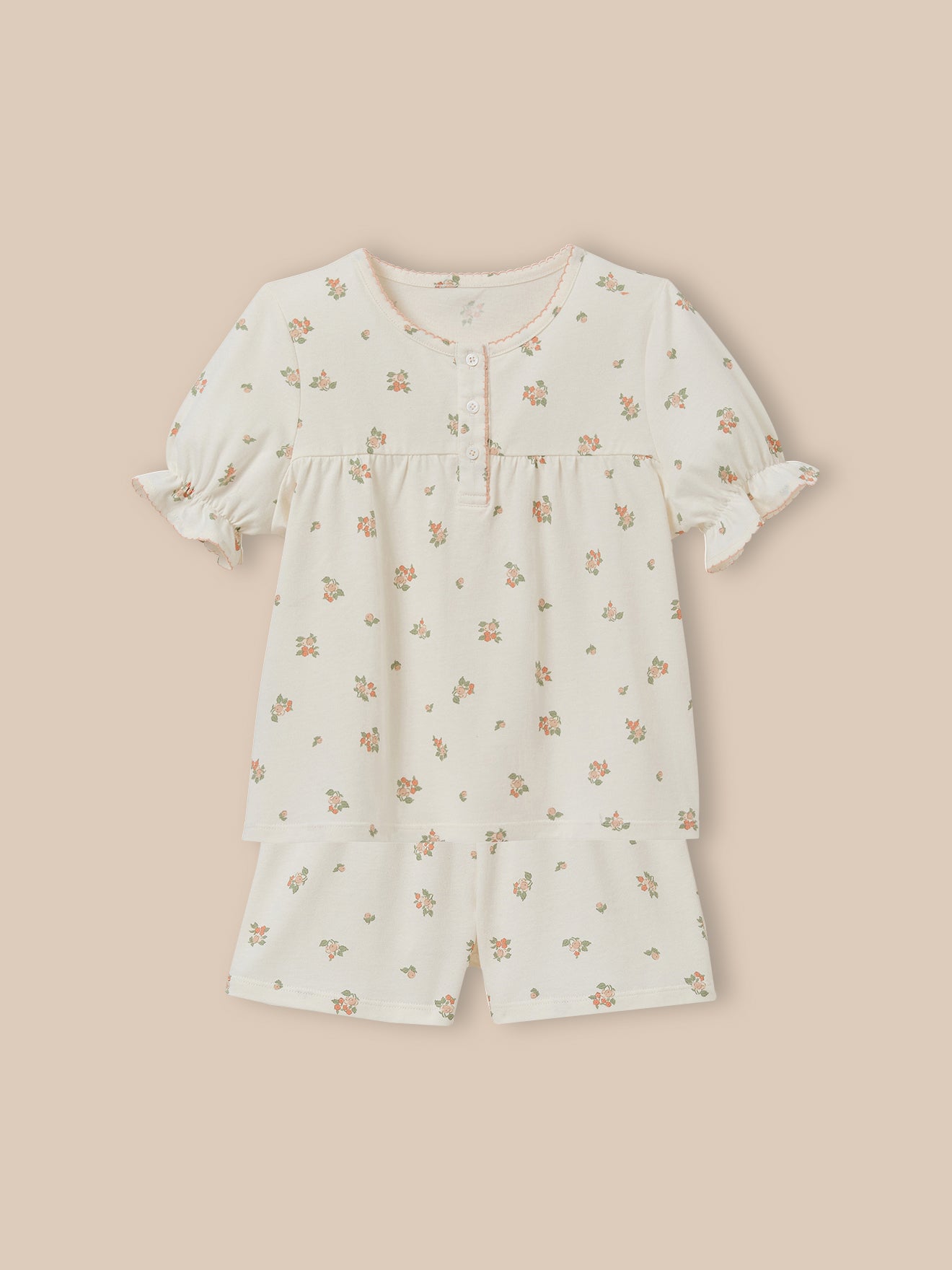 Mädchen Kurz-Pyjama mit Druckmuster « Beeren »