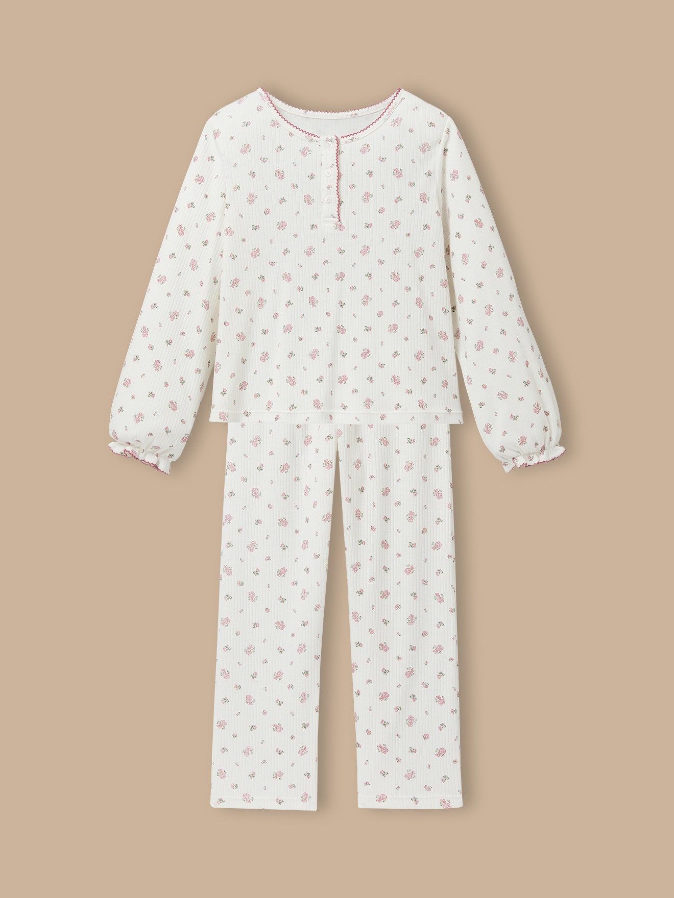 Mädchenpyjama aus Lochstrick