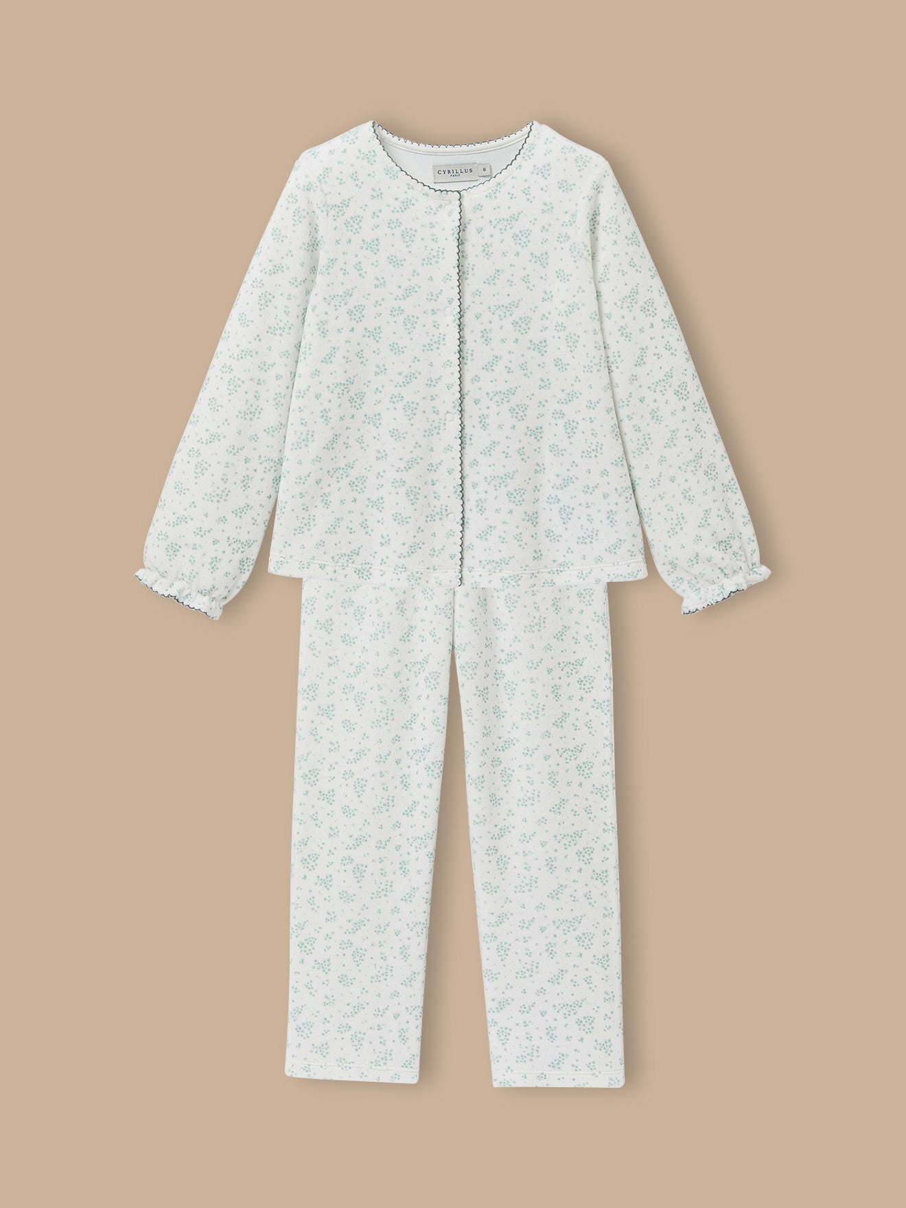 Mädchenpyjama, bedruckt, aus Velours
