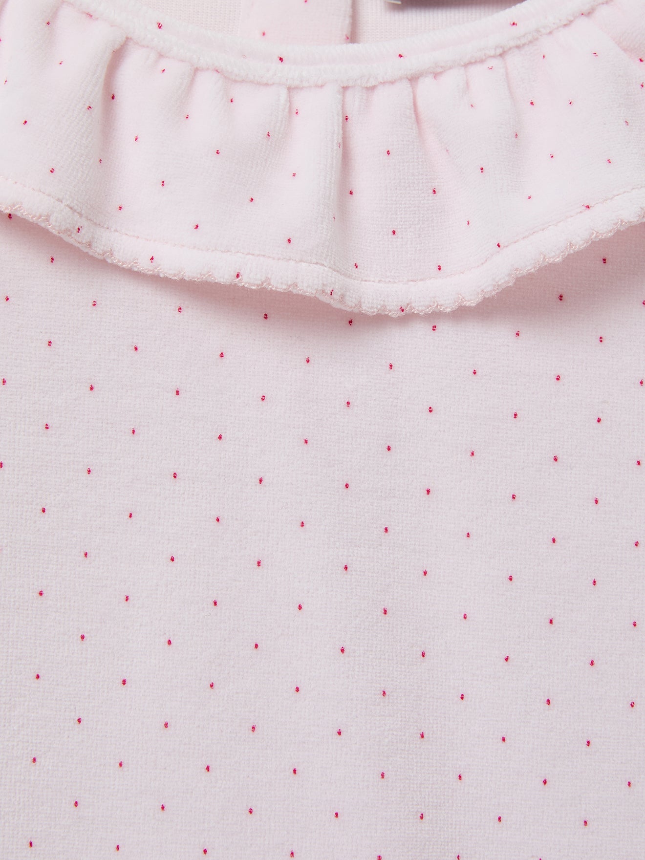 Mädchen-Pyjama aus Velours mit Tupfenprint