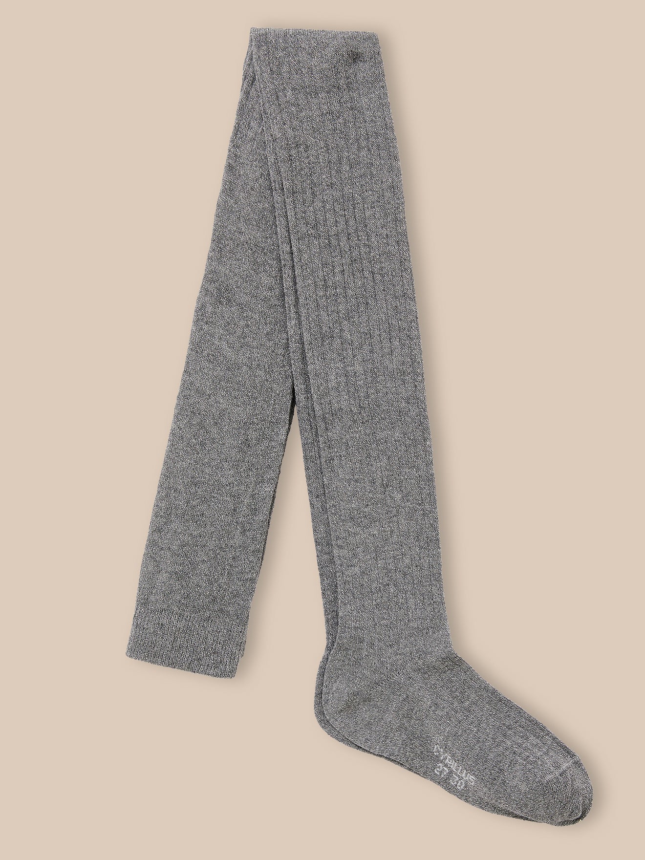 Mädchen-Strumpfhose aus Rippstrick mit Metallic-Fasern