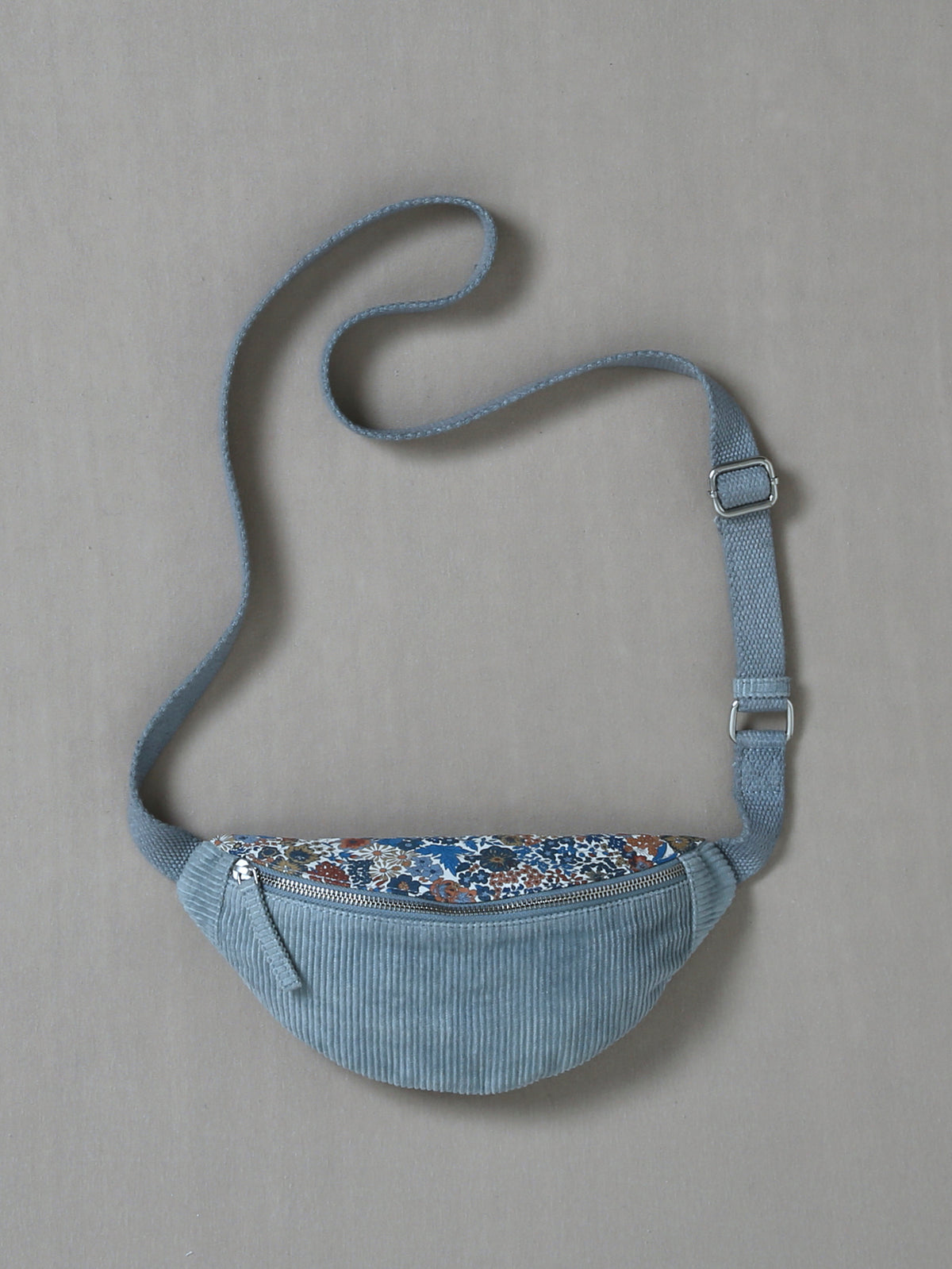 Sac banane Fille velours et tissu Liberty