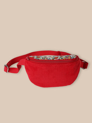 Sac banane en velours et tissu Liberty Fille
