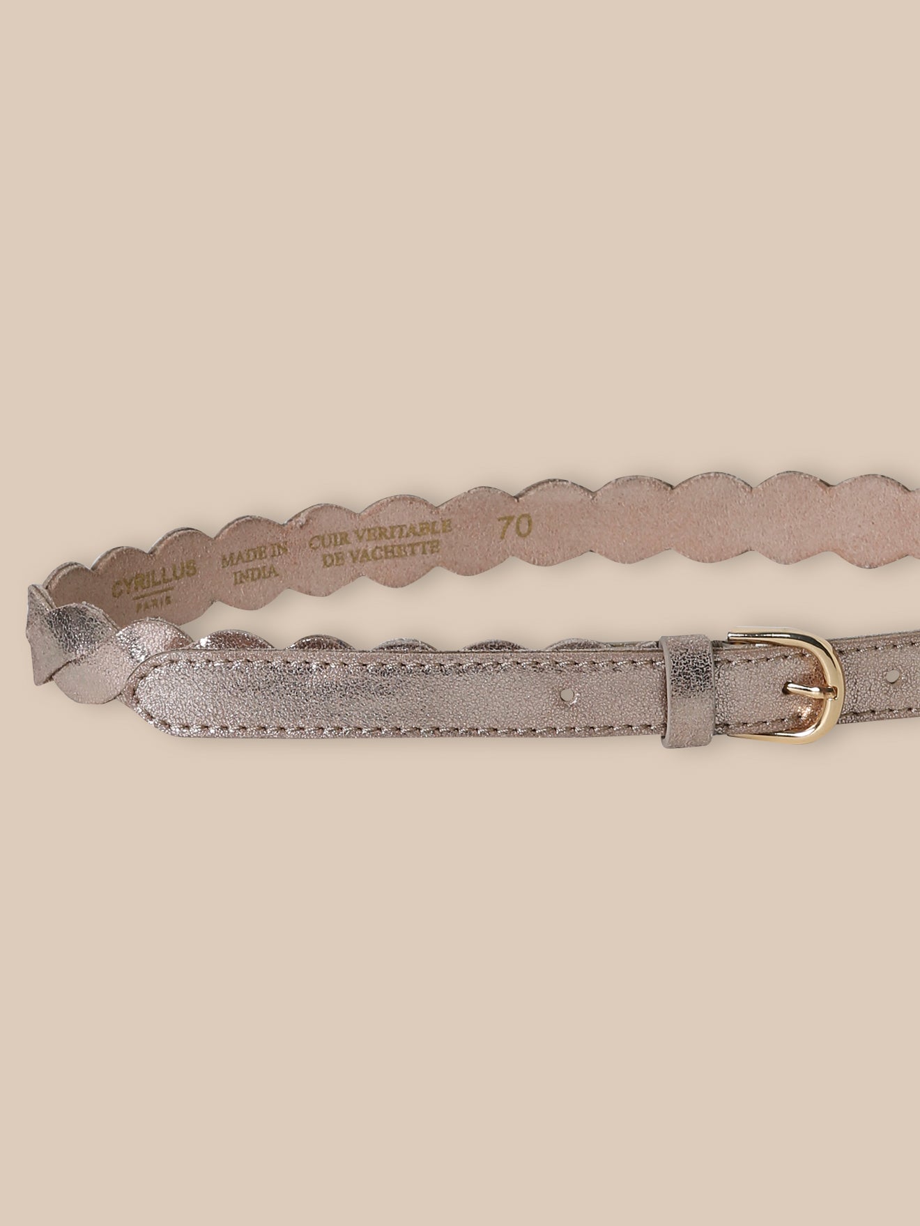 Ledergürtel geflochten und irisierend für Mädchen