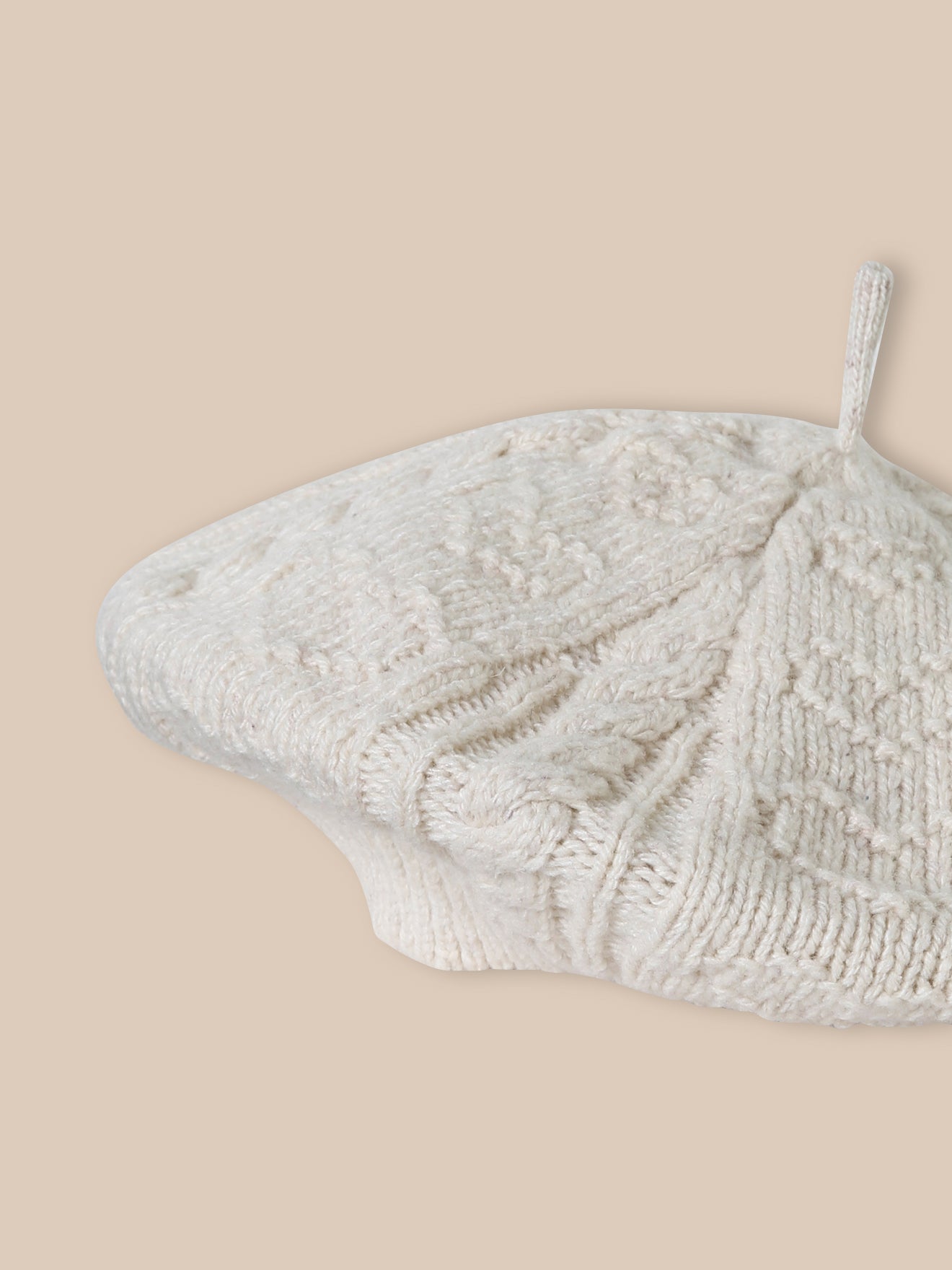 Mädchen-Baskenmütze mit Zopfmuster