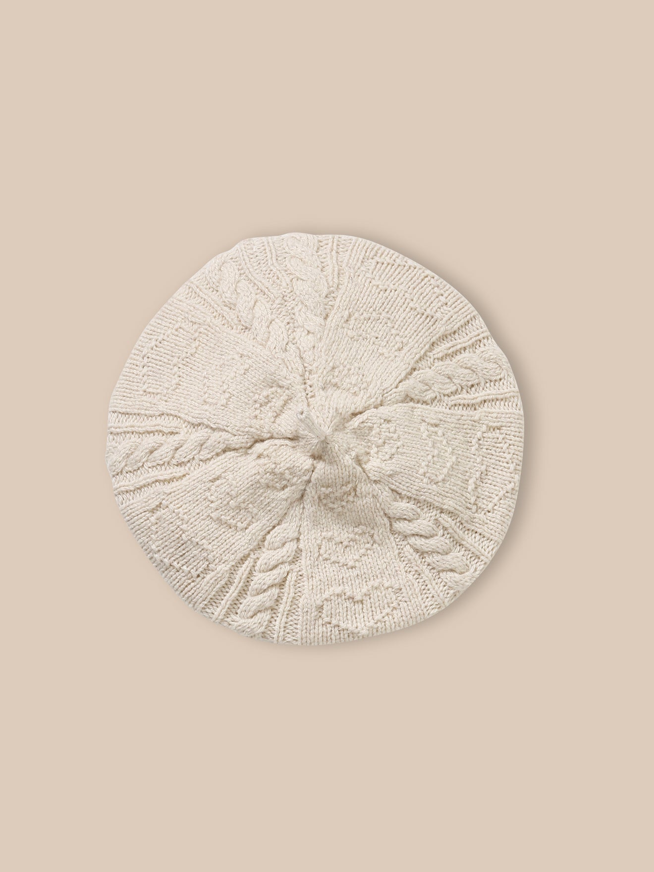 Mädchen-Baskenmütze mit Zopfmuster