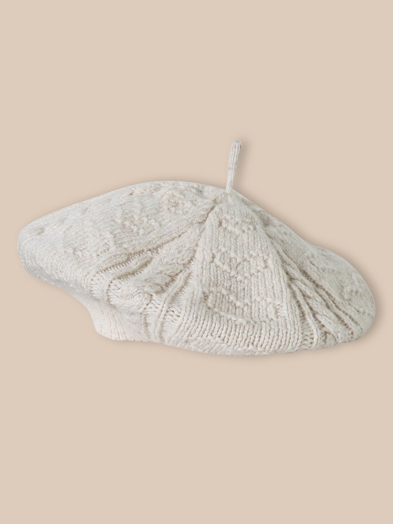 Mädchen-Baskenmütze mit Zopfmuster