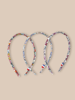 Lot de 3 fins serre-têtes Fille en tissu Liberty