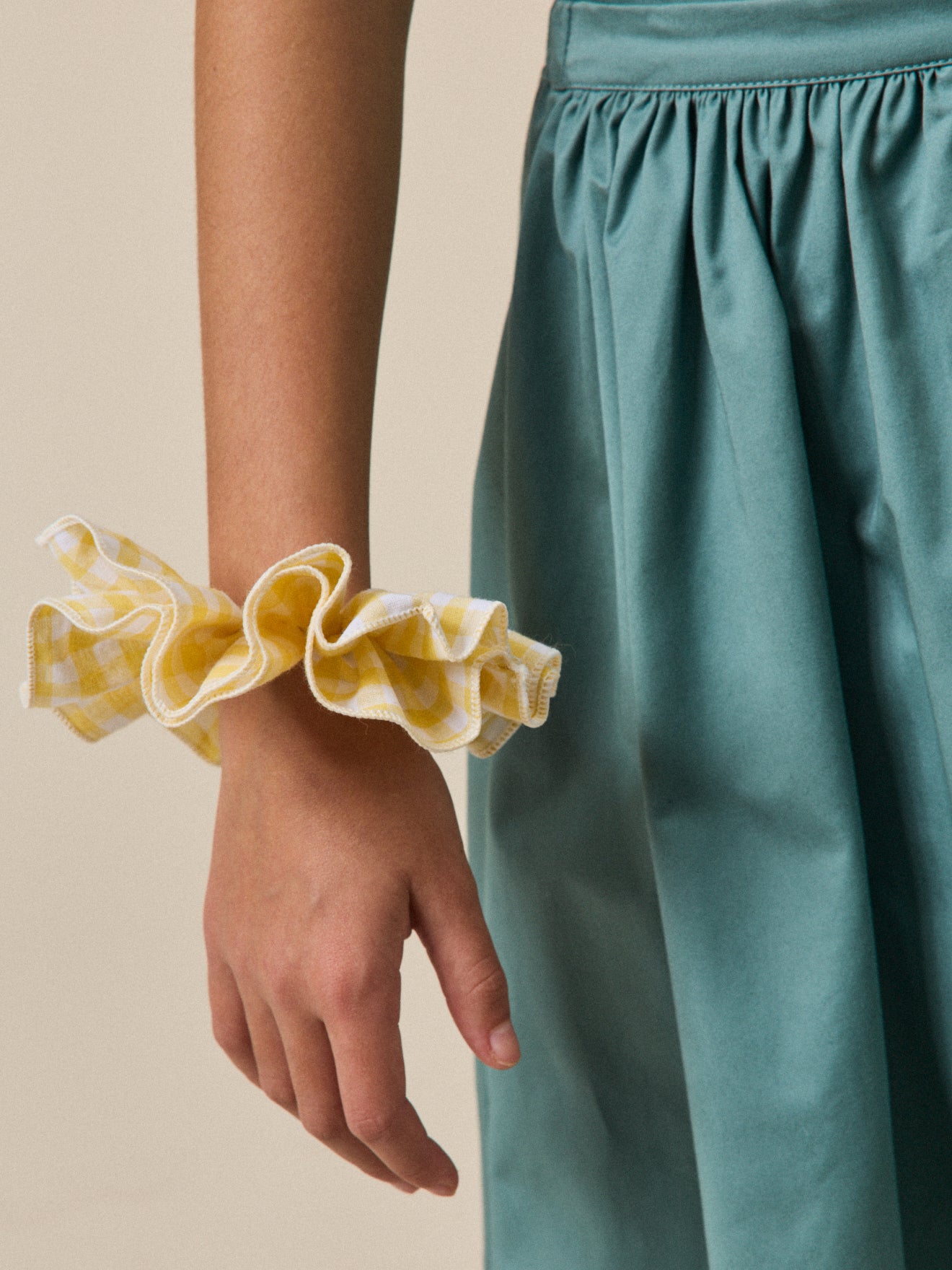 Lot de 2 chouchous en tissu vichy Fille