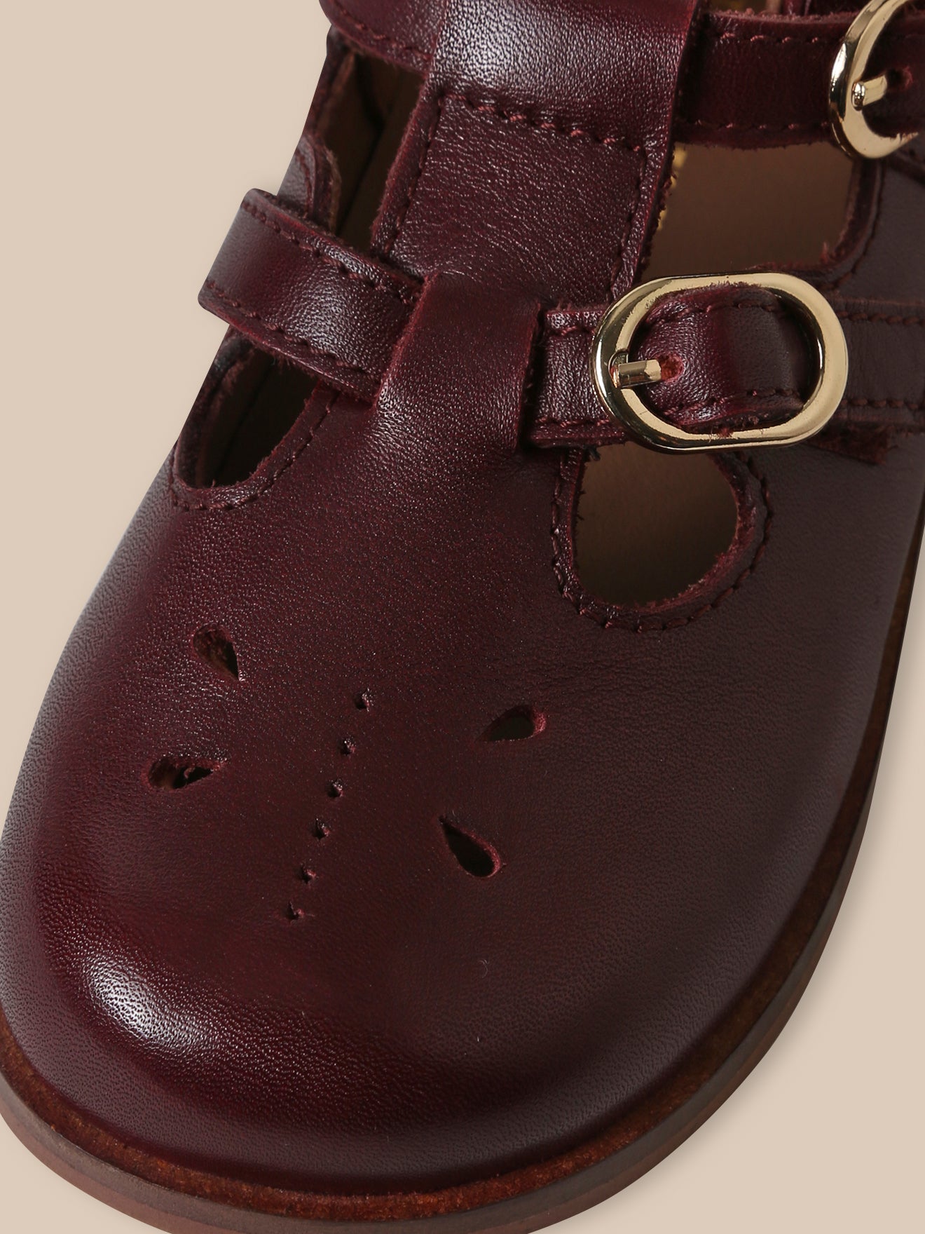 Mädchen-Spangenschuhe aus Leder mit Metallschnalle