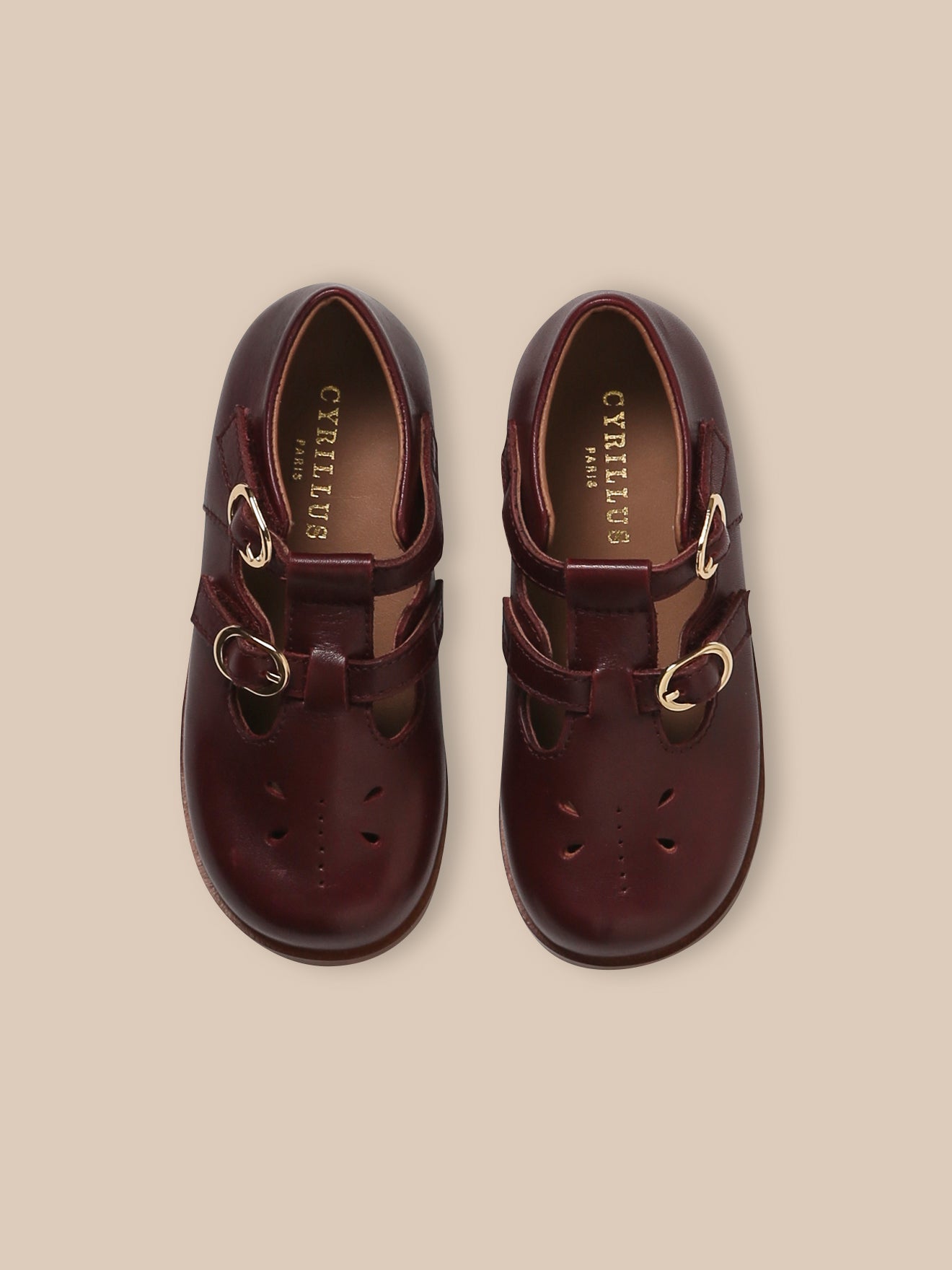 Mädchen-Spangenschuhe aus Leder mit Metallschnalle