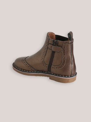 Boots bout fleuri Fille en cuir