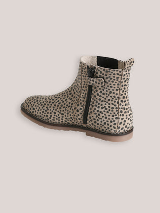 Mädchen-Boots aus Leder mit Leo-Print