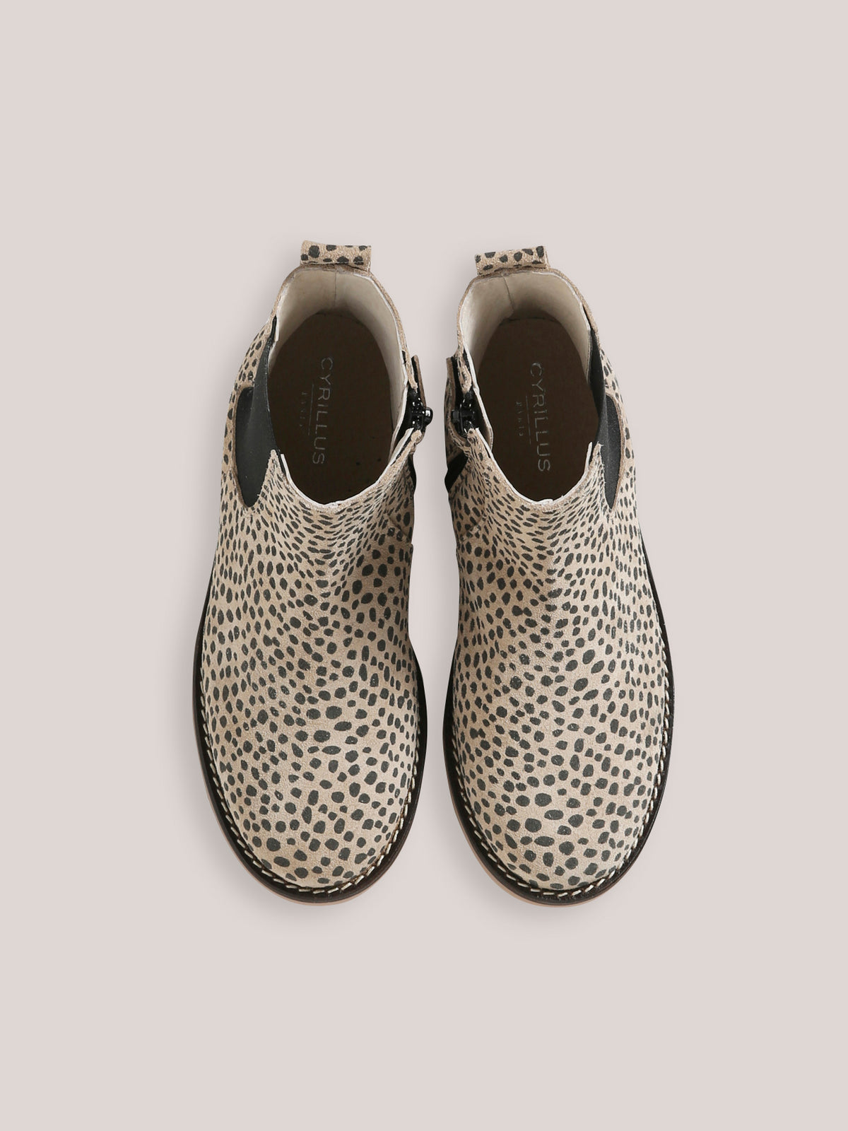 Mädchen-Boots aus Leder mit Leo-Print