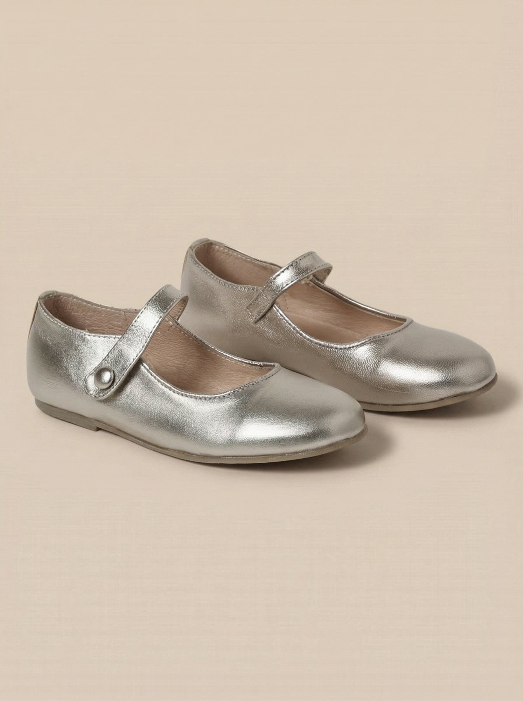 Mädchen-Spangenschuhe aus irisierendem Leder