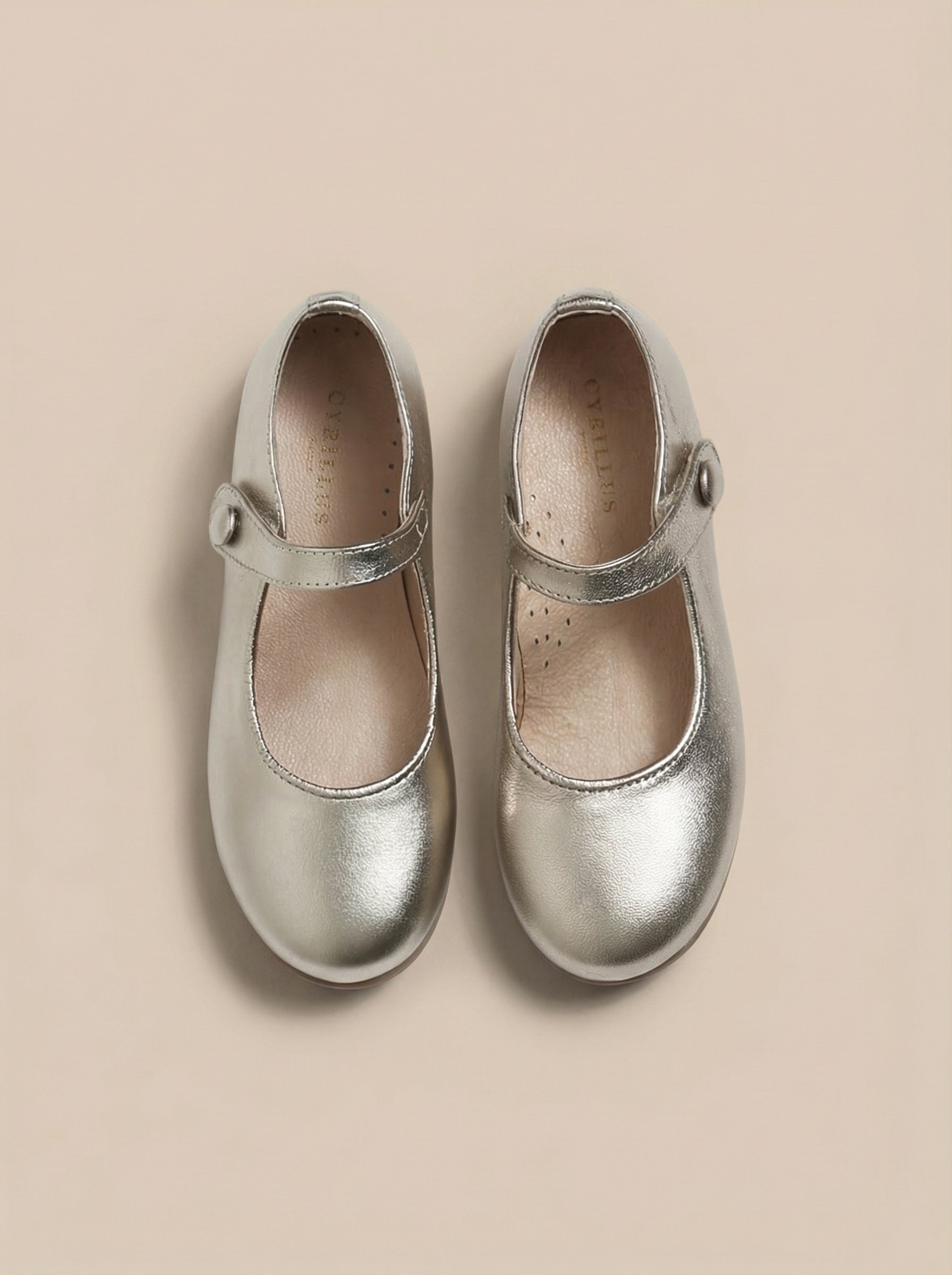 Mädchen-Spangenschuhe aus irisierendem Leder