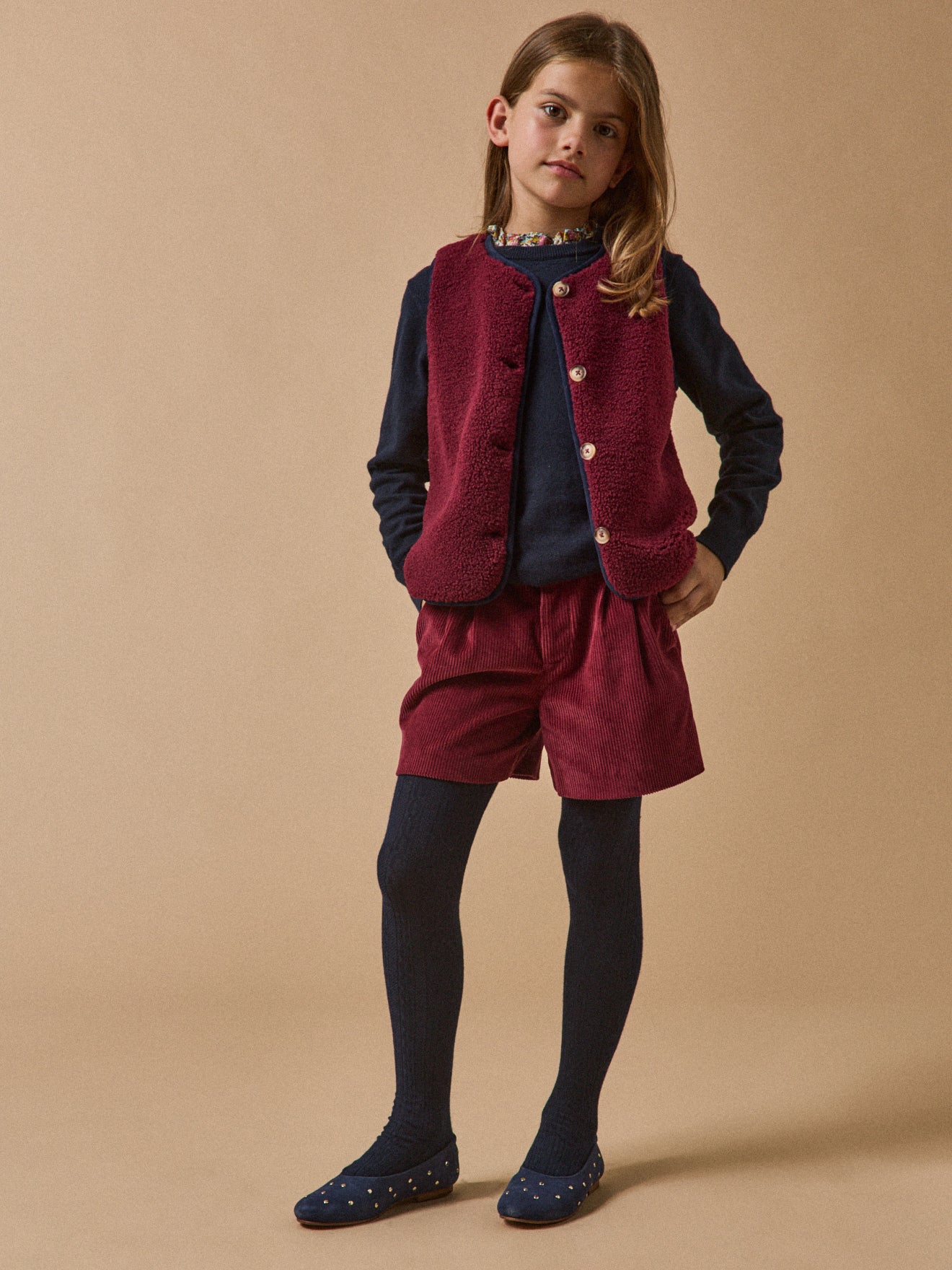 Mädchen-Ballerinas aus Nietenleder