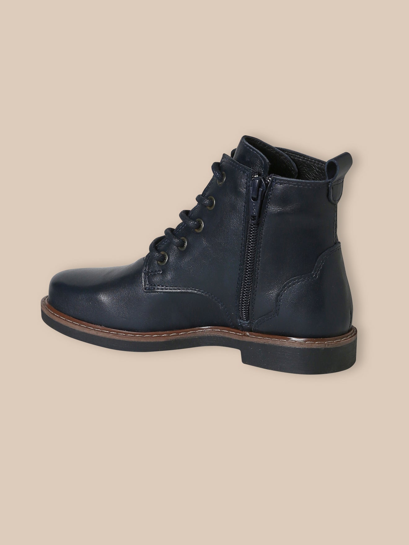 Mädchen-Stiefeletten aus Leder mit Schnürung