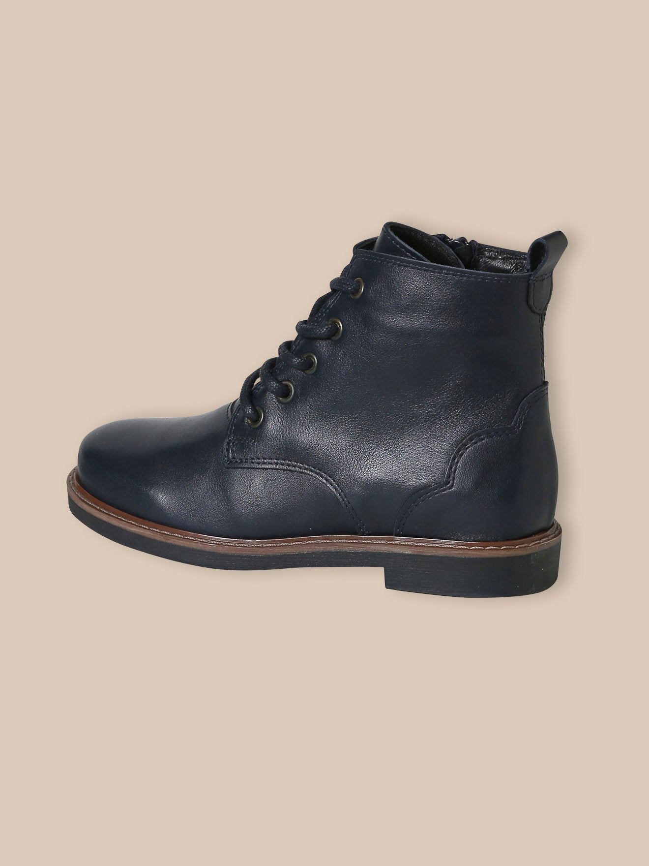 Mädchen-Stiefeletten aus Leder mit Schnürung