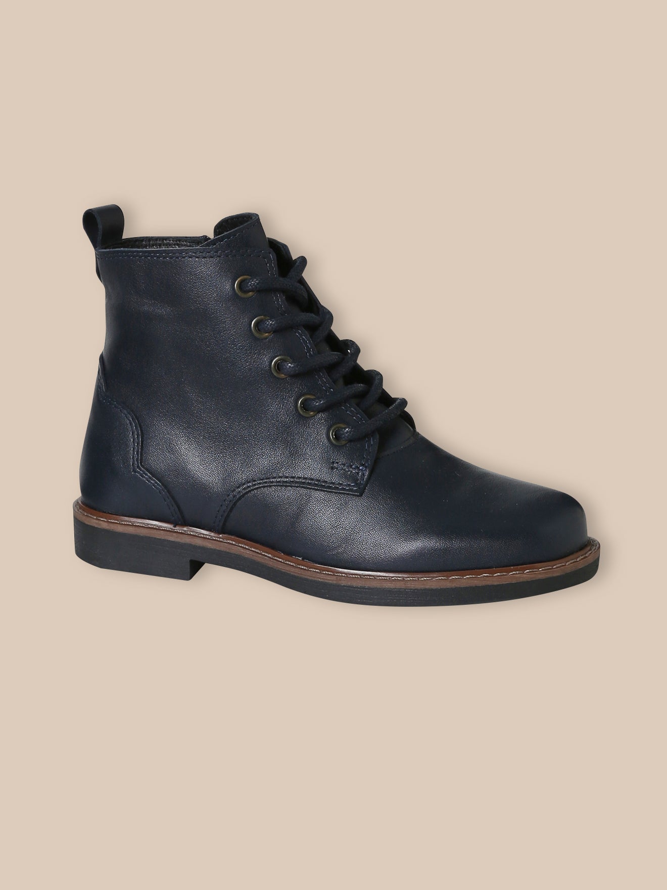 Mädchen-Stiefeletten aus Leder mit Schnürung