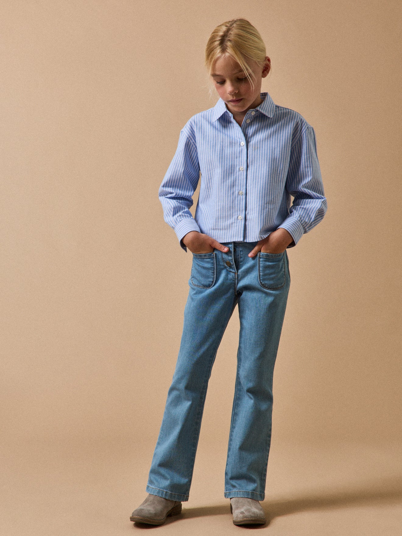 Mädchen-Boots im Westernstil aus Veloursleder