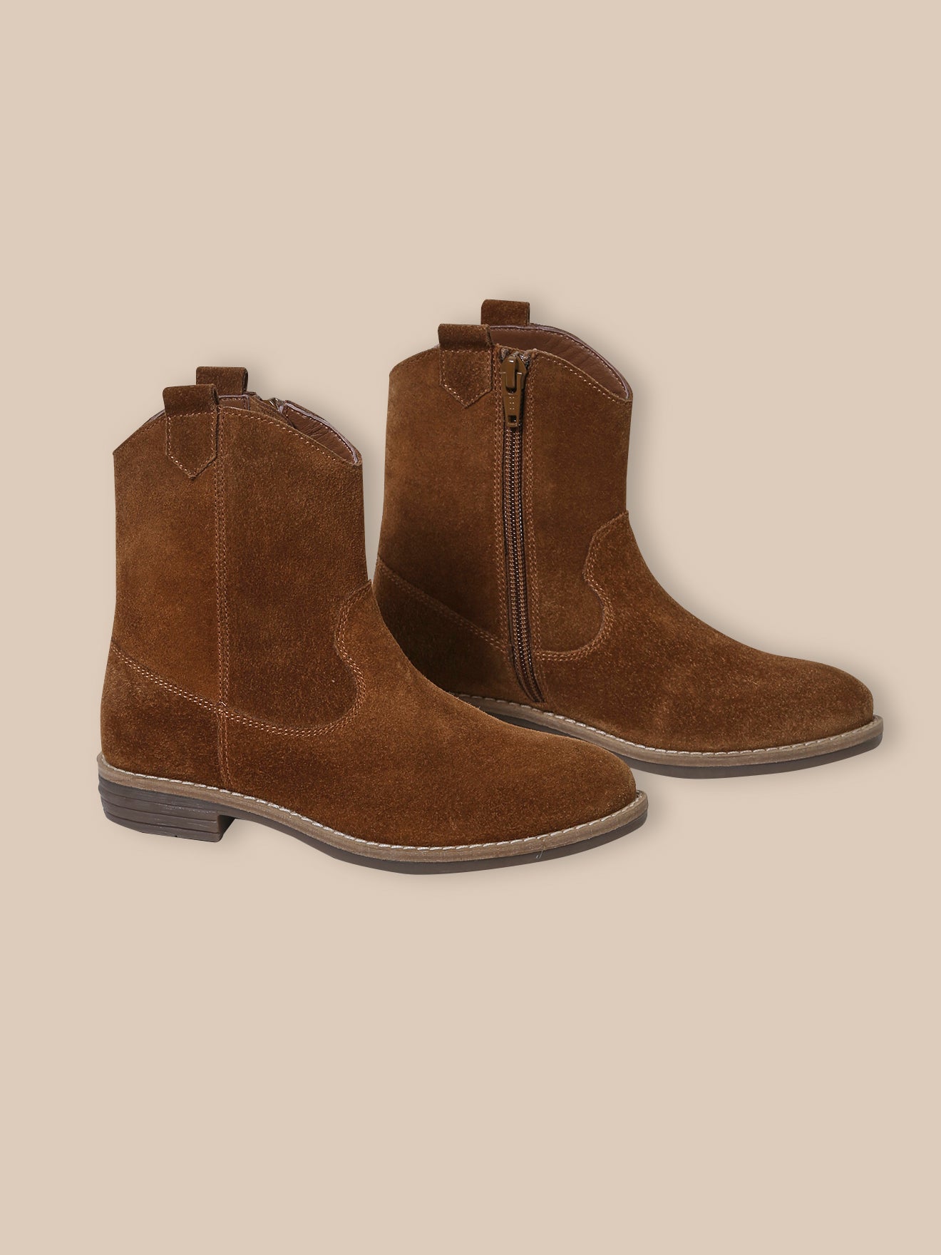 Mädchen-Boots im Westernstil aus Veloursleder