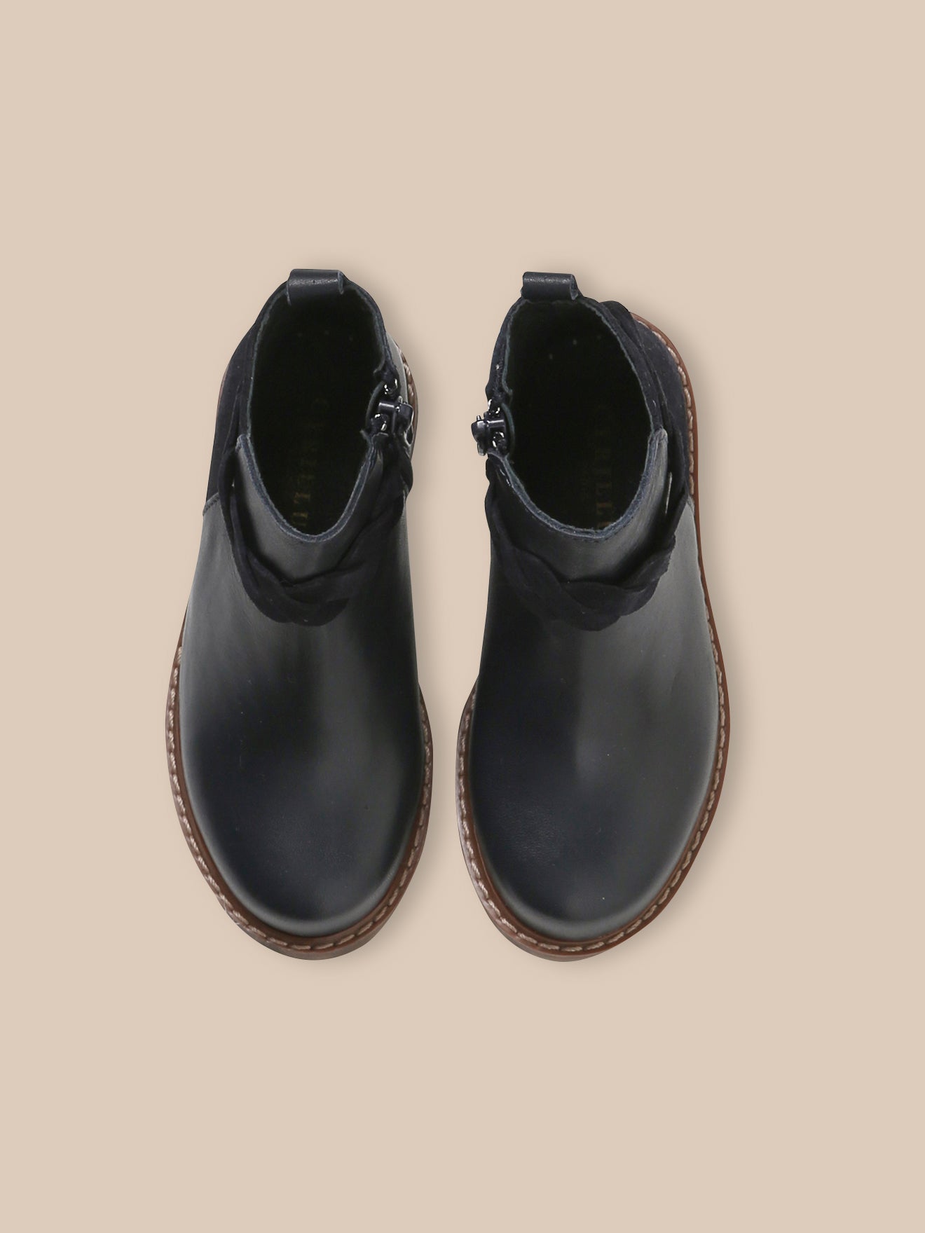 Mädchen-Boots mit Lederflechtung