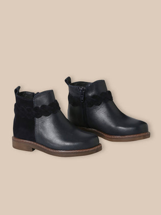 Boots tresse en cuir Fille