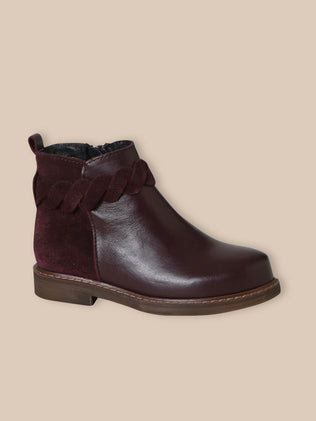 Boots tresse en cuir Fille
