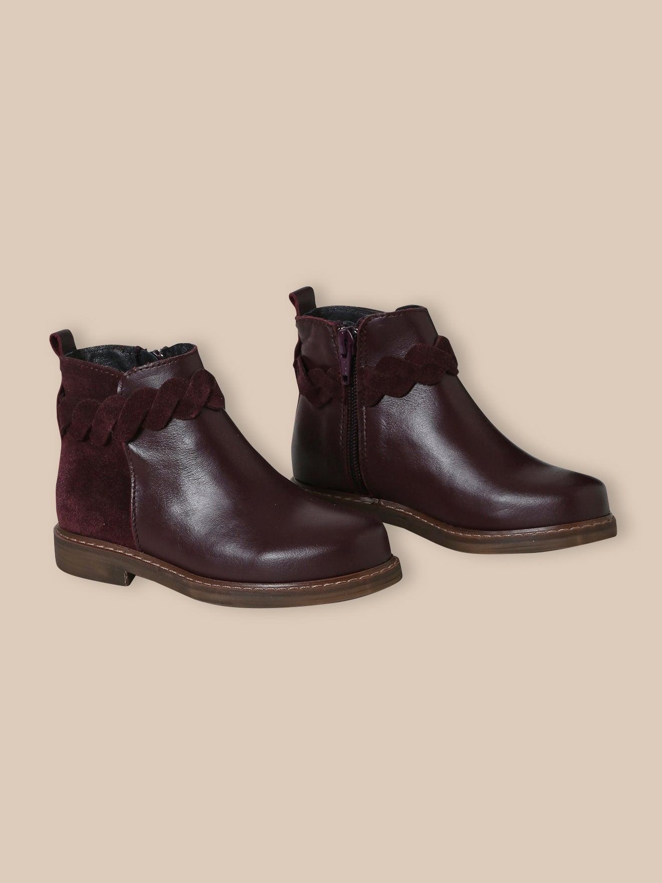 Mädchen-Boots mit Lederflechtung