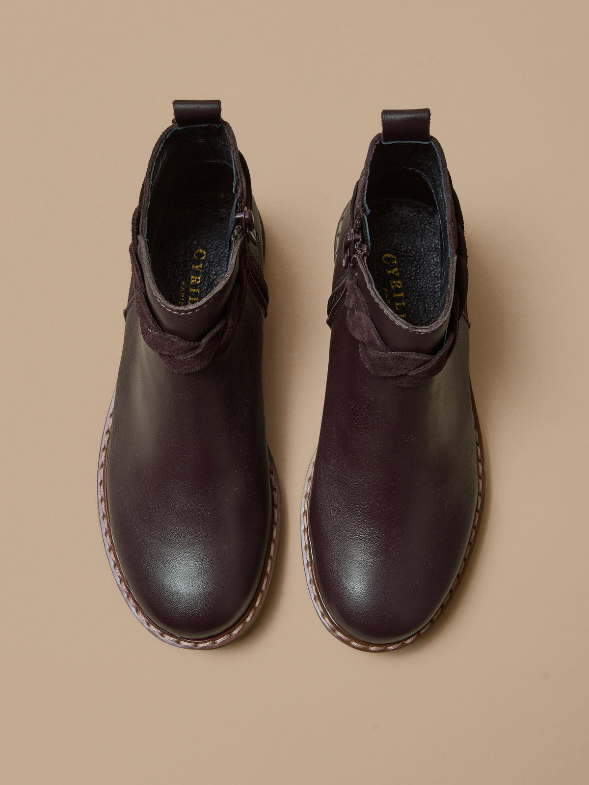 Boots tresse en cuir Fille