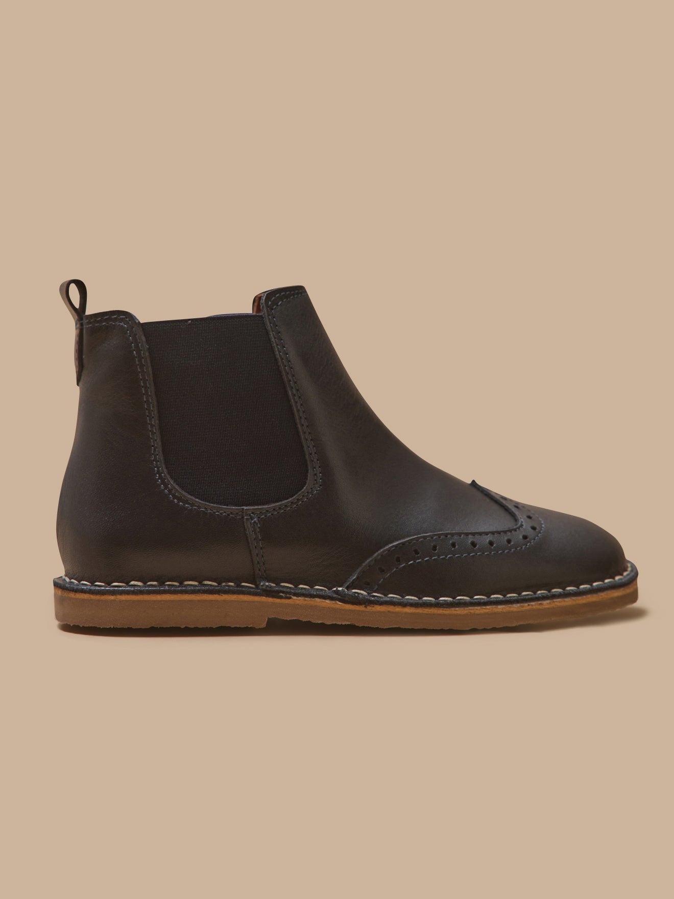 Mädchen-Boots mit Blütenkappe aus Leder
