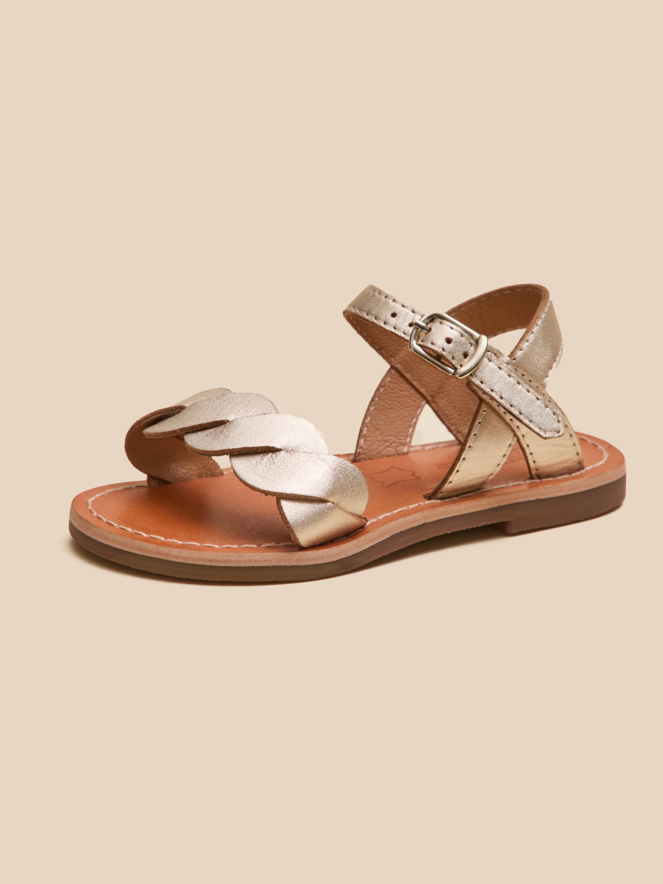Mädchen-Sandalen aus Leder, geflochten