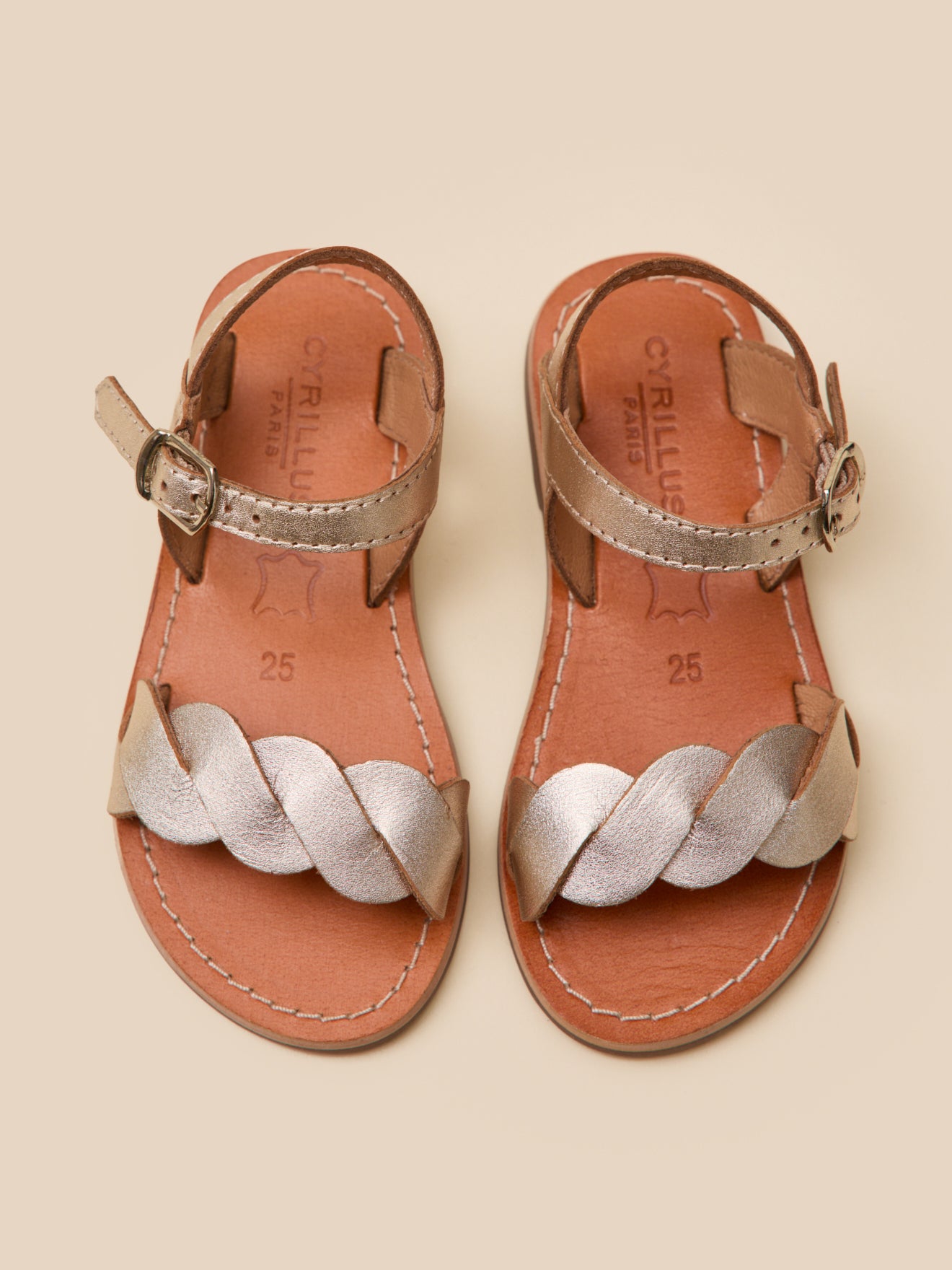 Mädchen-Sandalen aus Leder, geflochten